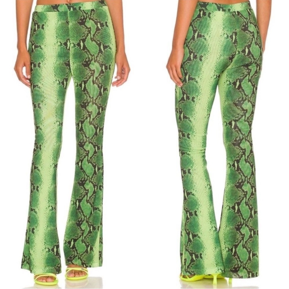 Cult Gaia x Bratz Sharidan Flare Pants Green ombré snakeskin
